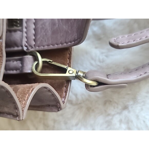NWOT Anthropologie Half Moon Genuine Leather Handbag Crossbody Bag Blush Mauve - Picture 11 of 15